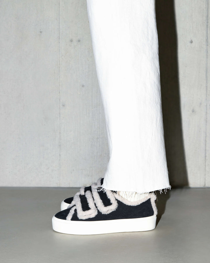 Shearling Low Velcro Black