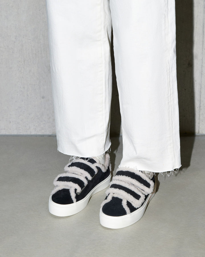 Shearling Low Velcro Black