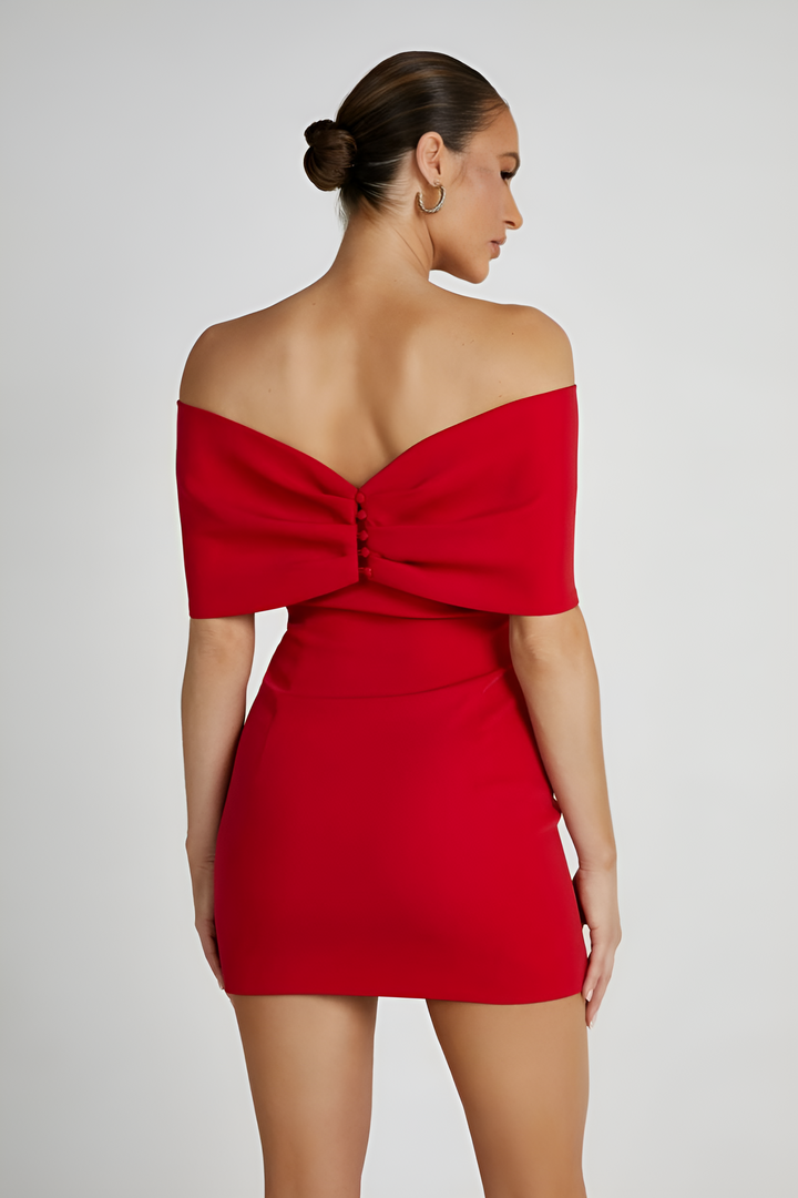 Red Bow Mini Dress