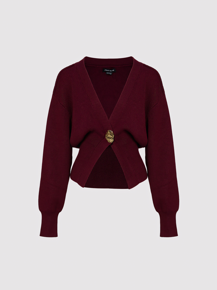 V-Neck Knitted Cardigan