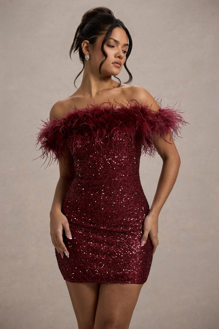 Berry Lit Sequin Mini Dress