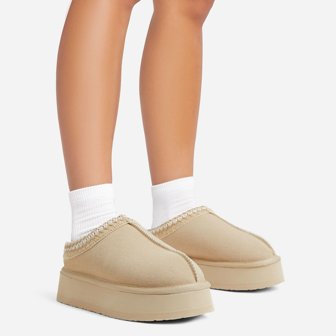 Cozy Crest Platform Mules