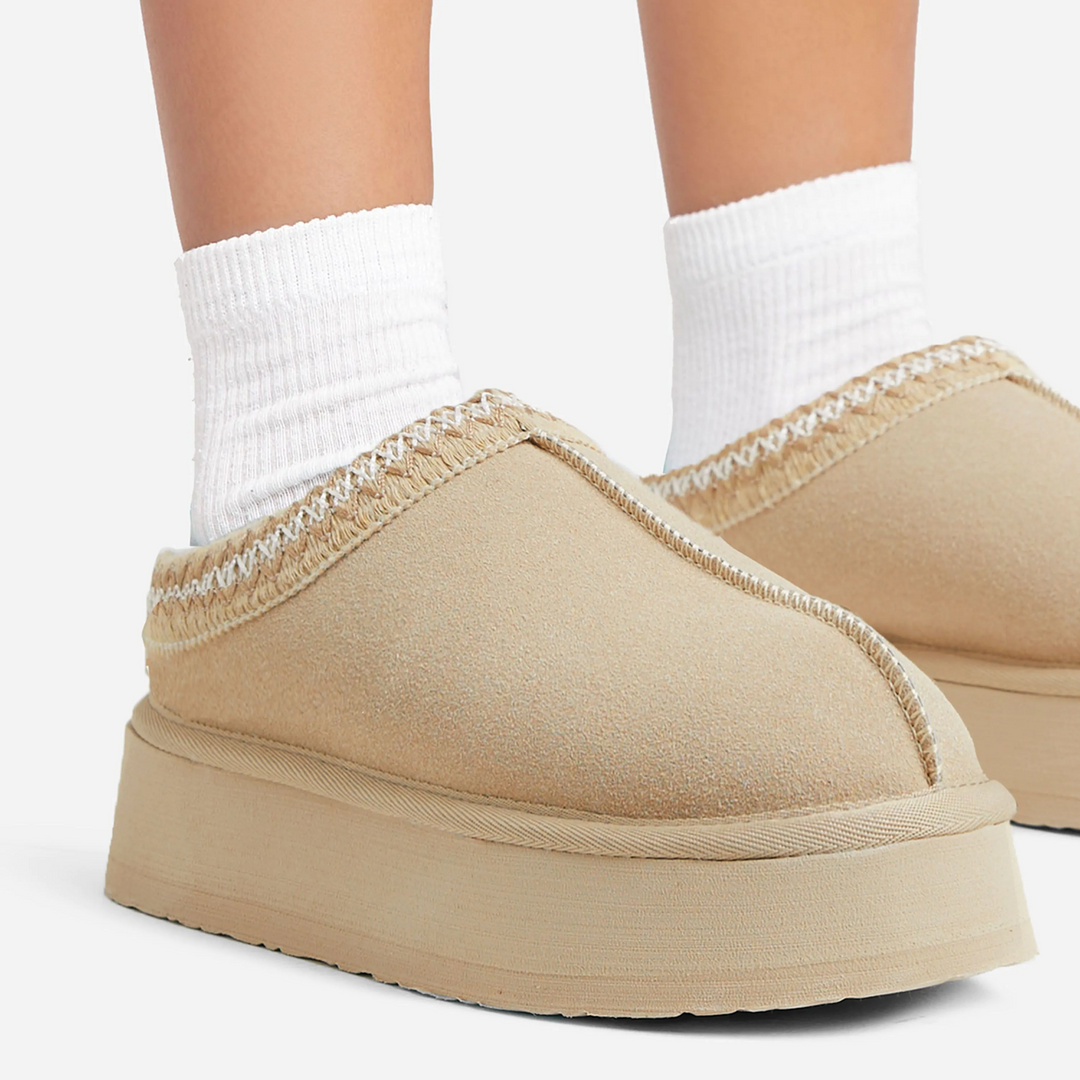 Cozy Crest Platform Mules