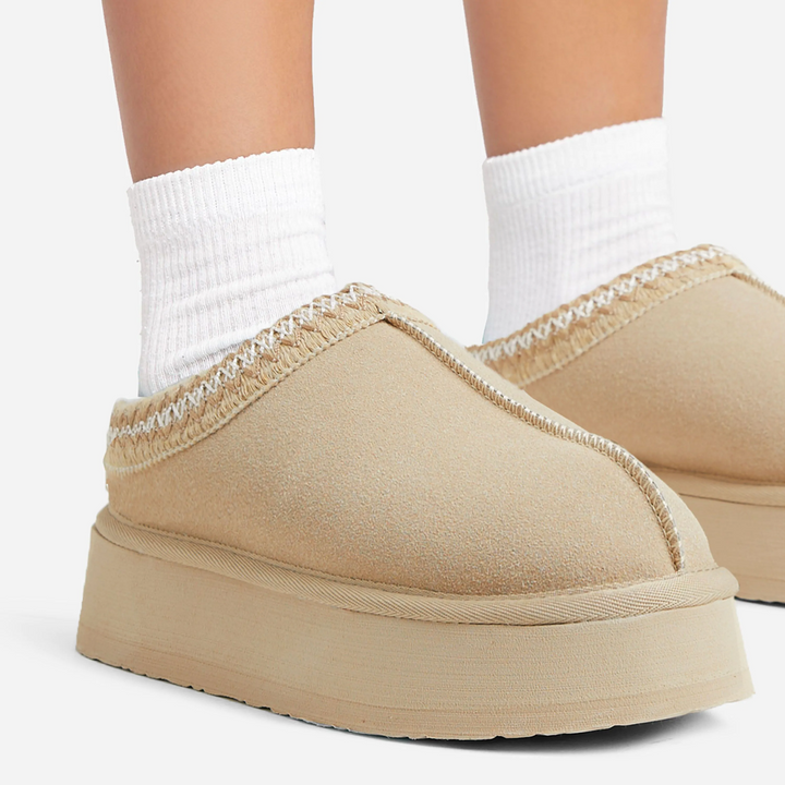 Cozy Crest Platform Mules