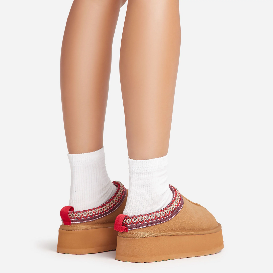 Cozy Crest Platform Mules
