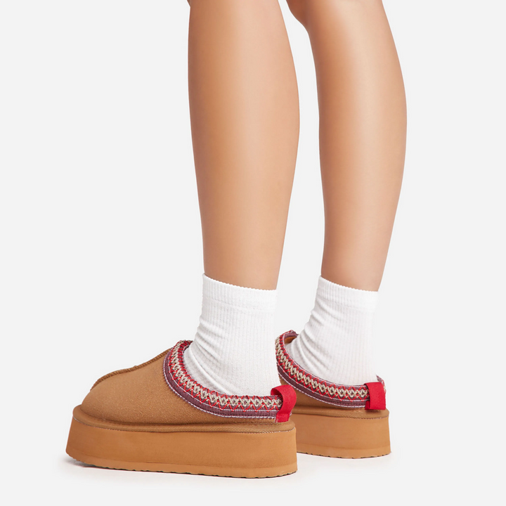 Cozy Crest Platform Mules