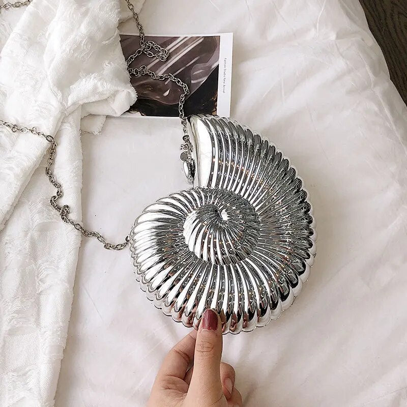 Golden Shell Evening Clutch