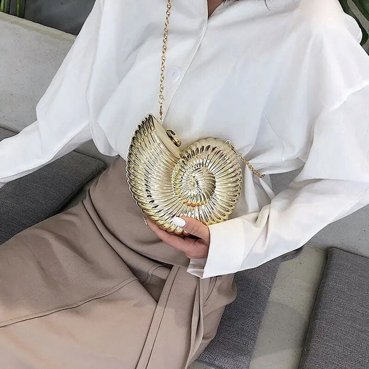 Golden Shell Evening Clutch