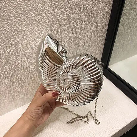 Golden Shell Evening Clutch