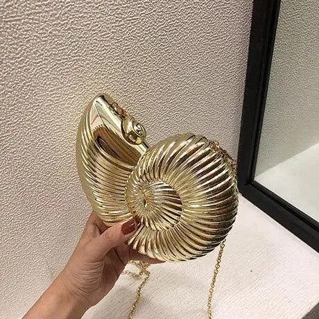 Golden Shell Evening Clutch