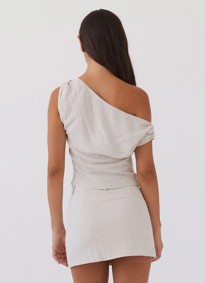 Marissa Linen One Shoulder Top