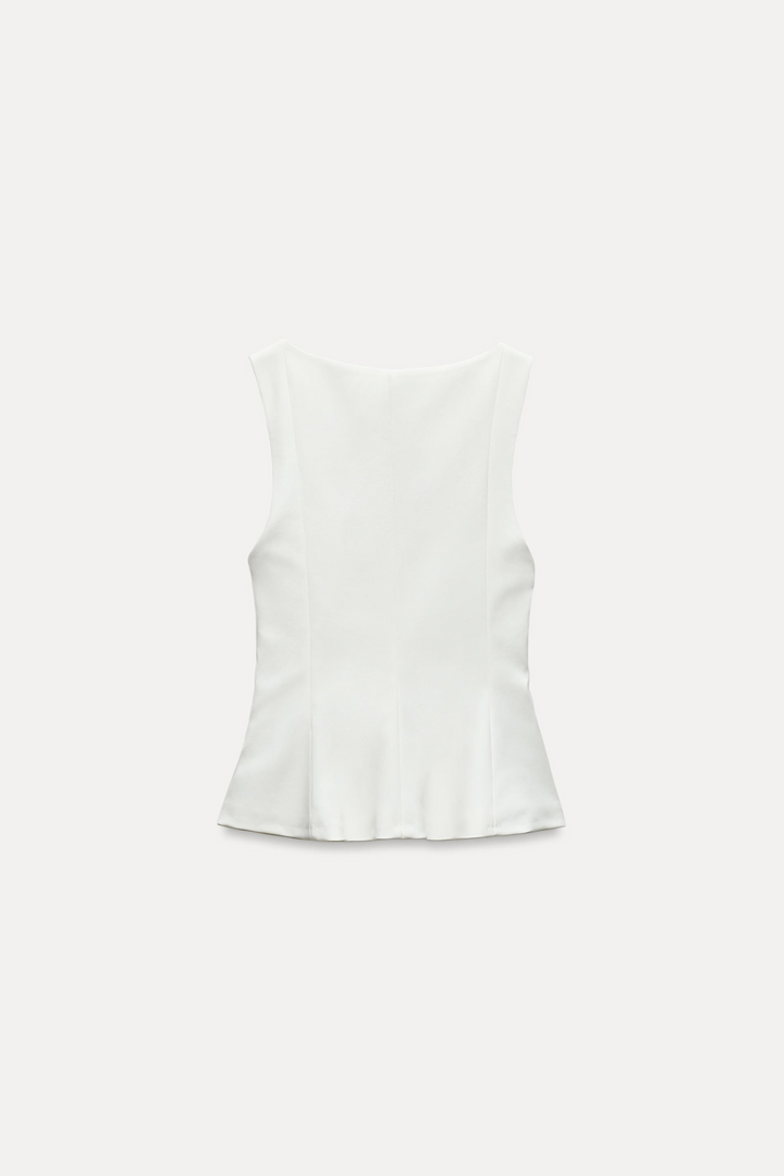 STRETCH PEPLUM TOP