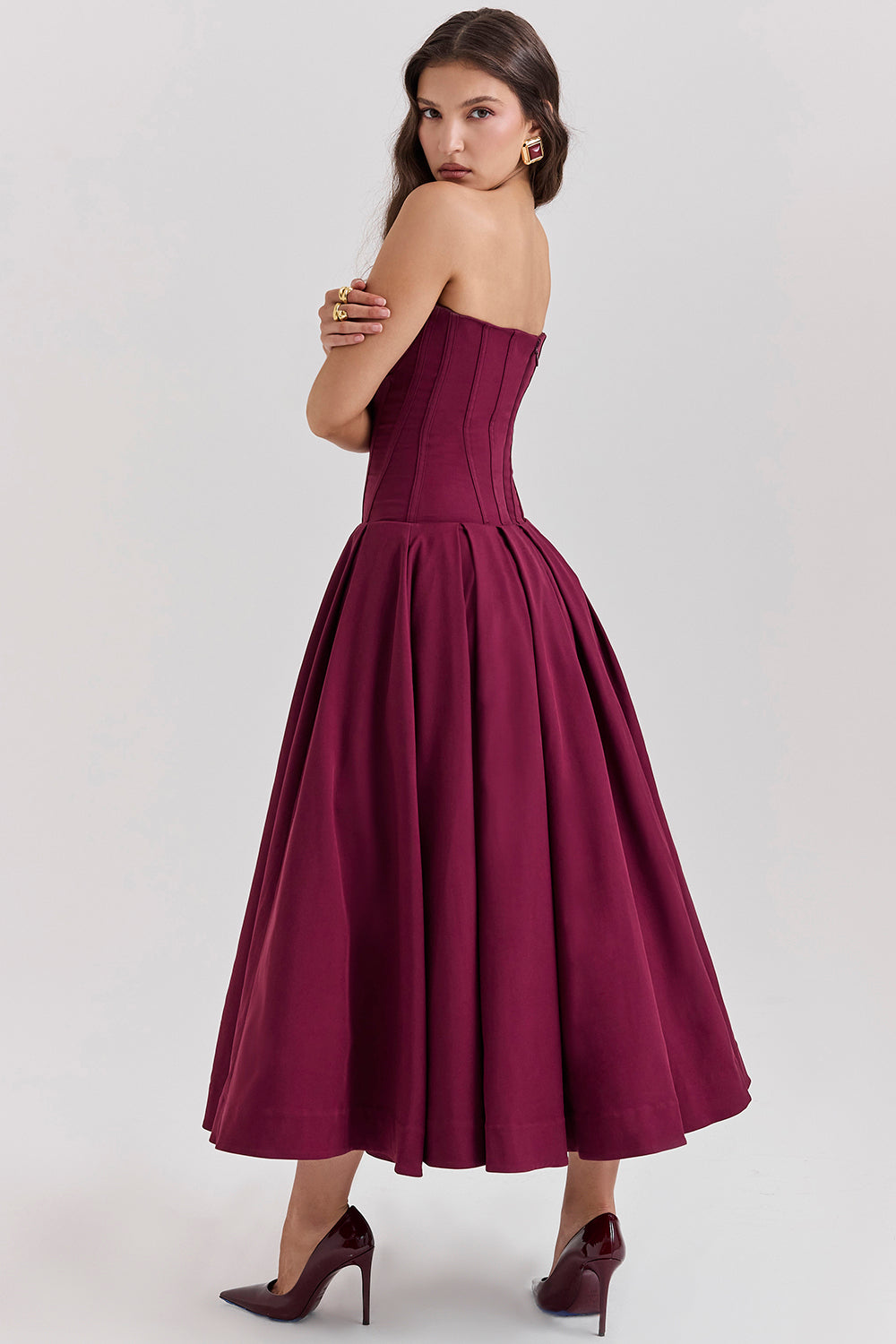 Lady Strapless Midi Dress