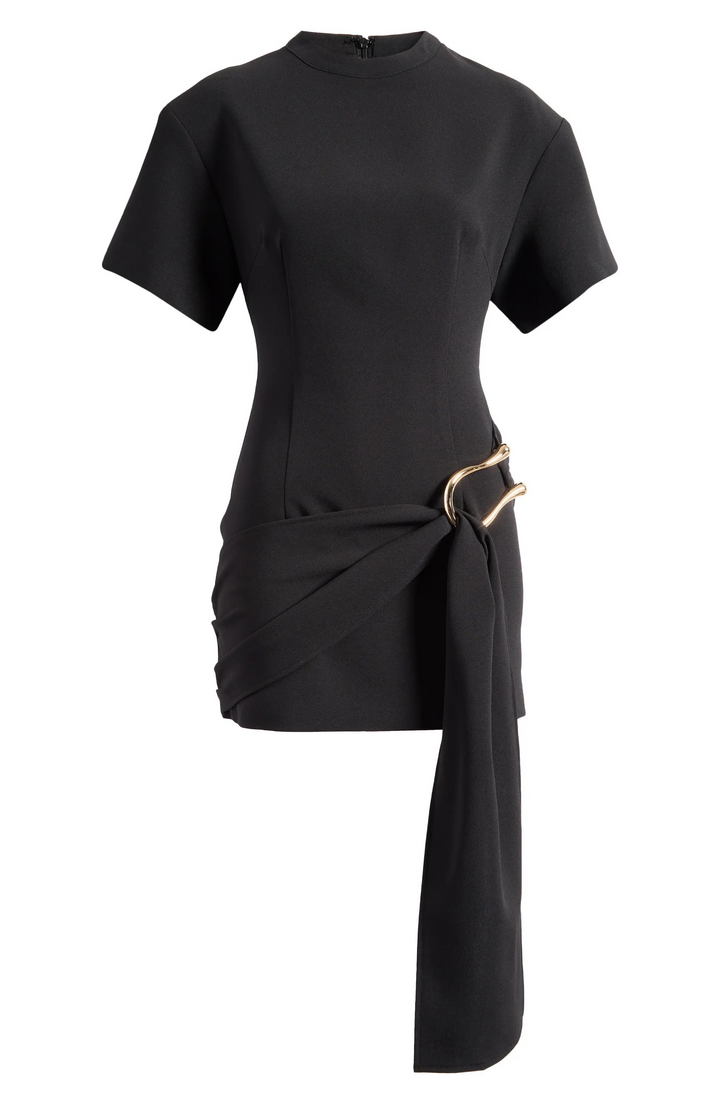 Martini Draped Belt Mini Dress