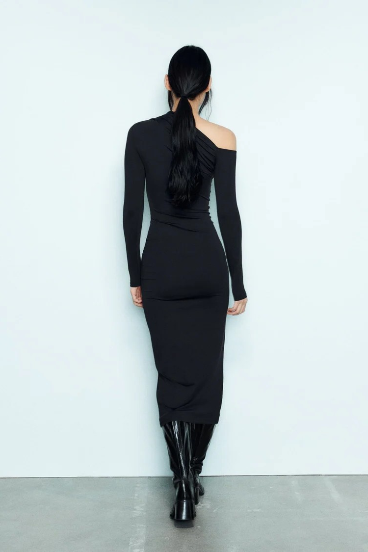 EVA LONG ASYMMETRIC POLYAMIDE MAXI
