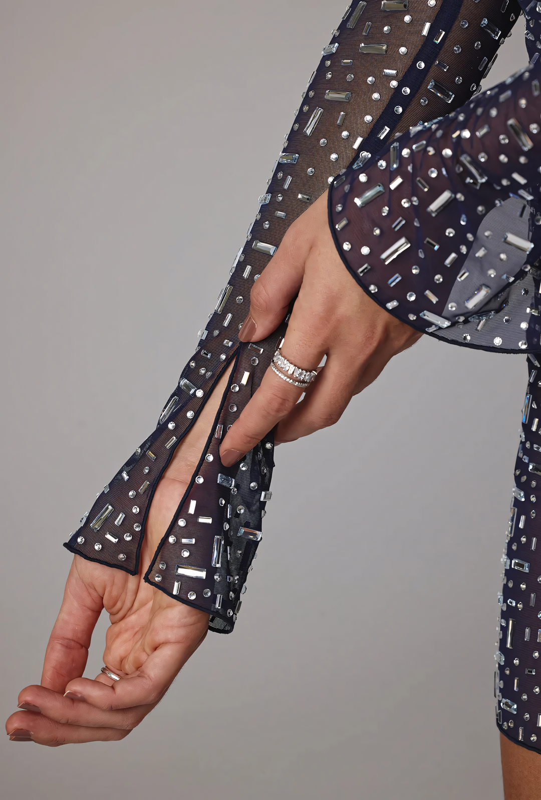 Embellished A-Line Mini Dress